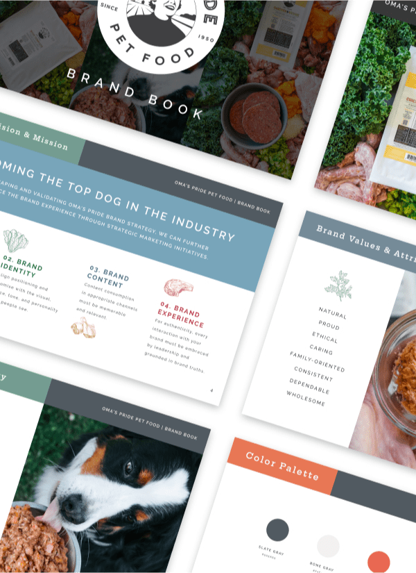 Brand assets for a pet food company